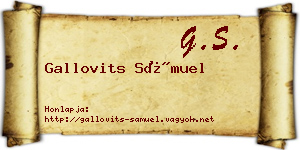 Gallovits Sámuel névjegykártya